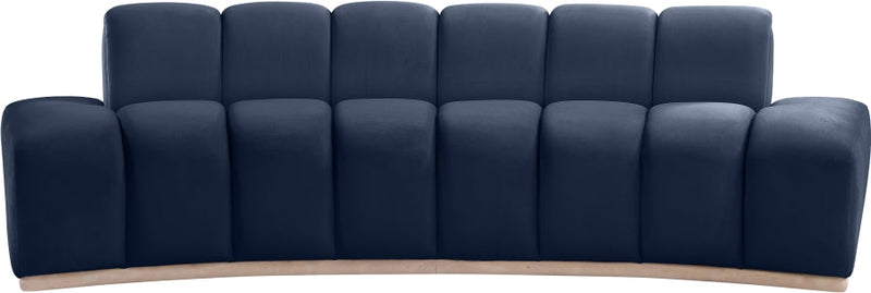 Jace 106" Velvet Upholstered Upholstered Sofa in Blue - 44093Navy-S