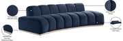 Jace 106" Velvet Upholstered Upholstered Sofa in Blue - 44093Navy-S