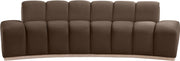 Jace 106" Velvet Upholstered Upholstered Sofa in Brown - 44093Brown-S