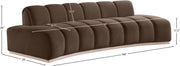 Jace 106" Velvet Upholstered Upholstered Sofa in Brown - 44093Brown-S