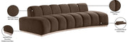 Jace 106" Velvet Upholstered Upholstered Sofa in Brown - 44093Brown-S
