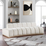 Jace 106" Velvet Upholstered Upholstered Sofa in Cream - 44093Cream-S