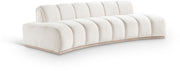 Jace 106" Velvet Upholstered Upholstered Sofa in Cream - 44093Cream-S
