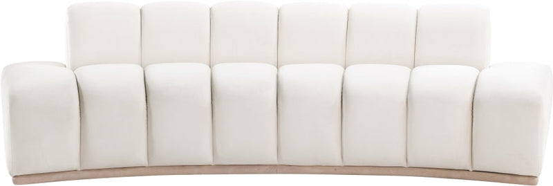 Jace 106" Velvet Upholstered Upholstered Sofa in Cream - 44093Cream-S