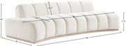 Jace 106" Velvet Upholstered Upholstered Sofa in Cream - 44093Cream-S