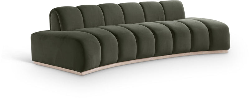 Jace 106" Velvet Upholstered Upholstered Sofa in Green - 44093Green-S