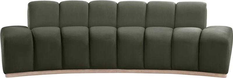 Jace 106" Velvet Upholstered Upholstered Sofa in Green - 44093Green-S