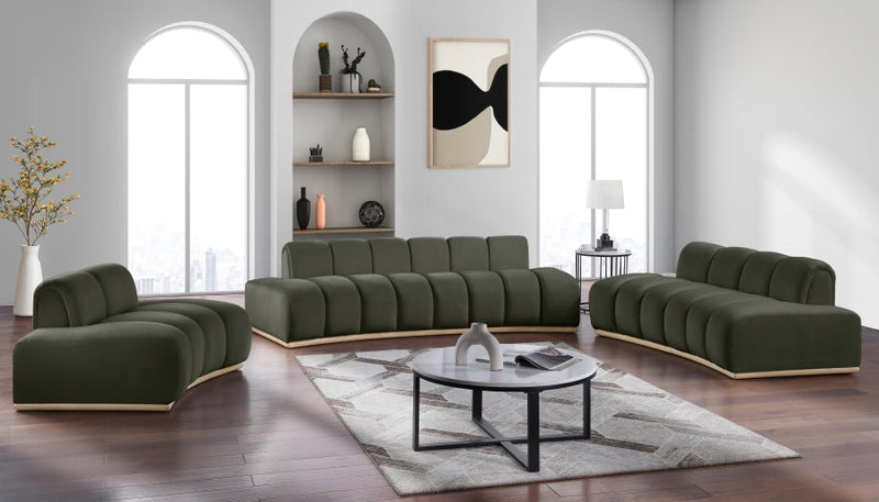 Jace 106" Velvet Upholstered Upholstered Sofa in Green - 44093Green-S