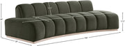Jace 106" Velvet Upholstered Upholstered Sofa in Green - 44093Green-S