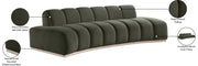 Jace 106" Velvet Upholstered Upholstered Sofa in Green - 44093Green-S