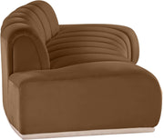 Jace 106" Velvet Upholstered Upholstered Sofa in Saddle - 44093Saddle-S