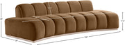 Jace 106" Velvet Upholstered Upholstered Sofa in Saddle - 44093Saddle-S
