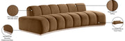 Jace 106" Velvet Upholstered Upholstered Sofa in Saddle - 44093Saddle-S