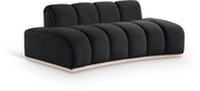 Jace 78.5" Velvet Upholstered Upholstered Loveseat in Black - 44093Black-L