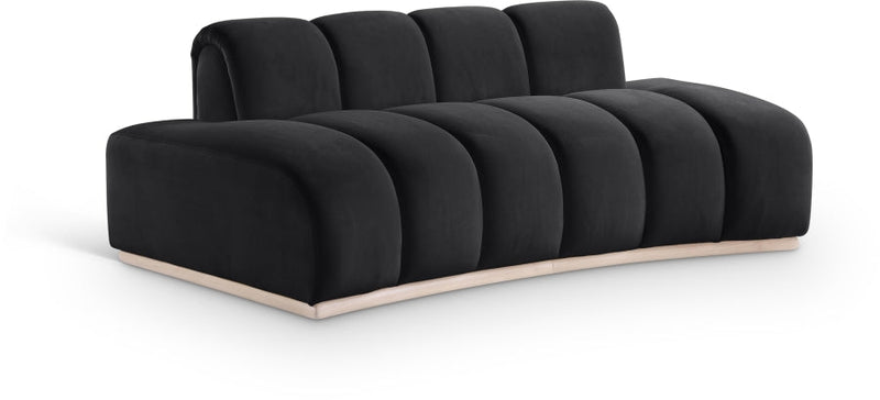 Jace 78.5" Velvet Upholstered Upholstered Loveseat in Black - 44093Black-L