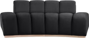 Jace 78.5" Velvet Upholstered Upholstered Loveseat in Black - 44093Black-L