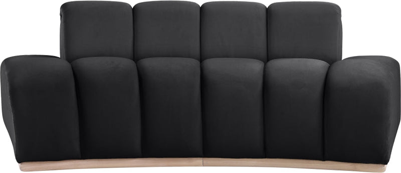 Jace 78.5" Velvet Upholstered Upholstered Loveseat in Black - 44093Black-L