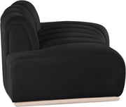 Jace 78.5" Velvet Upholstered Upholstered Loveseat in Black - 44093Black-L