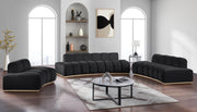 Jace 78.5" Velvet Upholstered Upholstered Loveseat in Black - 44093Black-L