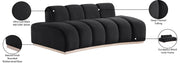 Jace 78.5" Velvet Upholstered Upholstered Loveseat in Black - 44093Black-L