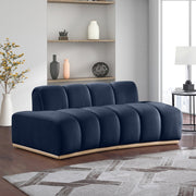 Jace 78.5" Velvet Upholstered Upholstered Loveseat in Blue - 44093Navy-L