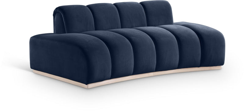 Jace 78.5" Velvet Upholstered Upholstered Loveseat in Blue - 44093Navy-L