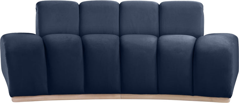 Jace 78.5" Velvet Upholstered Upholstered Loveseat in Blue - 44093Navy-L
