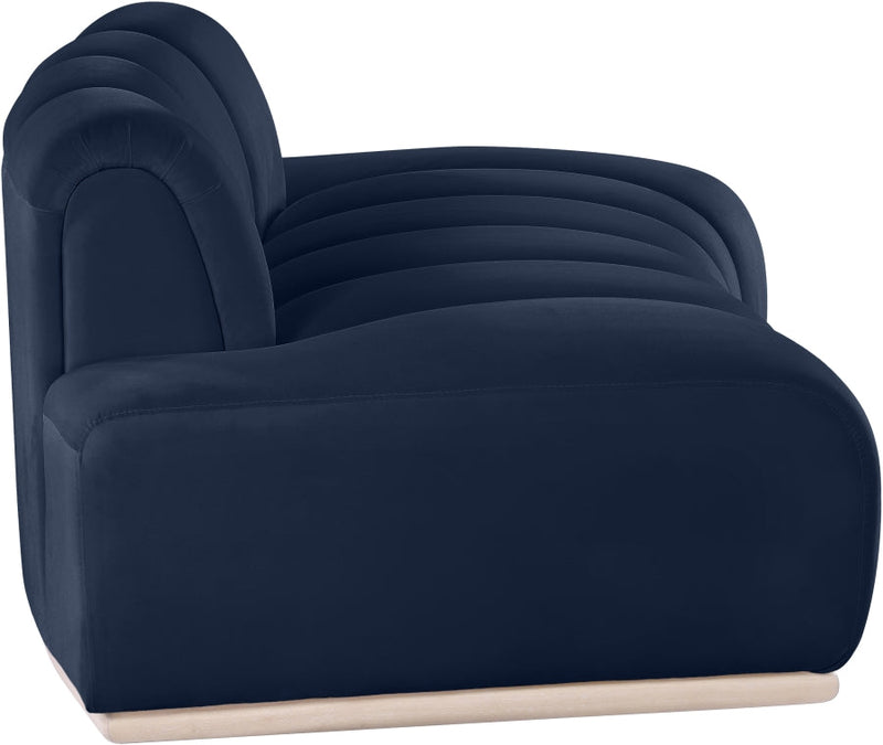 Jace 78.5" Velvet Upholstered Upholstered Loveseat in Blue - 44093Navy-L