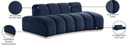 Jace 78.5" Velvet Upholstered Upholstered Loveseat in Blue - 44093Navy-L