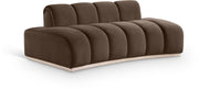 Jace 78.5" Velvet Upholstered Upholstered Loveseat in Brown - 44093Brown-L
