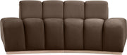 Jace 78.5" Velvet Upholstered Upholstered Loveseat in Brown - 44093Brown-L
