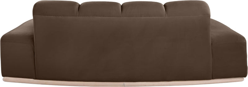 Jace 78.5" Velvet Upholstered Upholstered Loveseat in Brown - 44093Brown-L