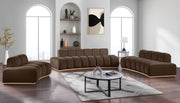 Jace 78.5" Velvet Upholstered Upholstered Loveseat in Brown - 44093Brown-L