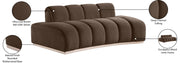 Jace 78.5" Velvet Upholstered Upholstered Loveseat in Brown - 44093Brown-L