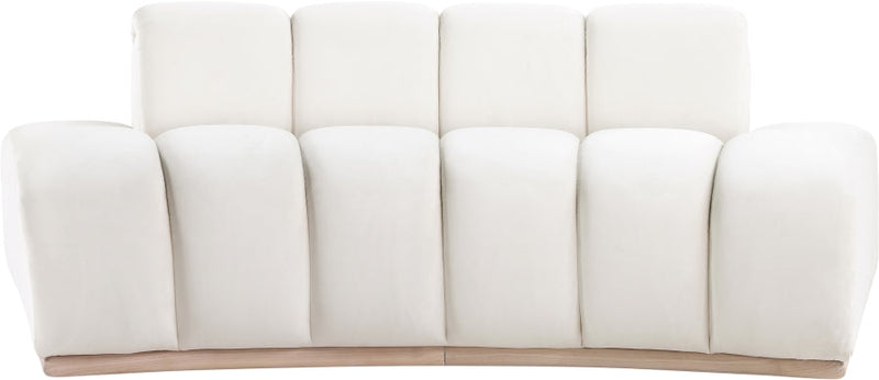 Jace 78.5" Velvet Upholstered Upholstered Loveseat in Cream - 44093Cream-L