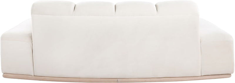 Jace 78.5" Velvet Upholstered Upholstered Loveseat in Cream - 44093Cream-L