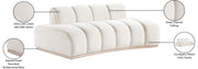 Jace 78.5" Velvet Upholstered Upholstered Loveseat in Cream - 44093Cream-L