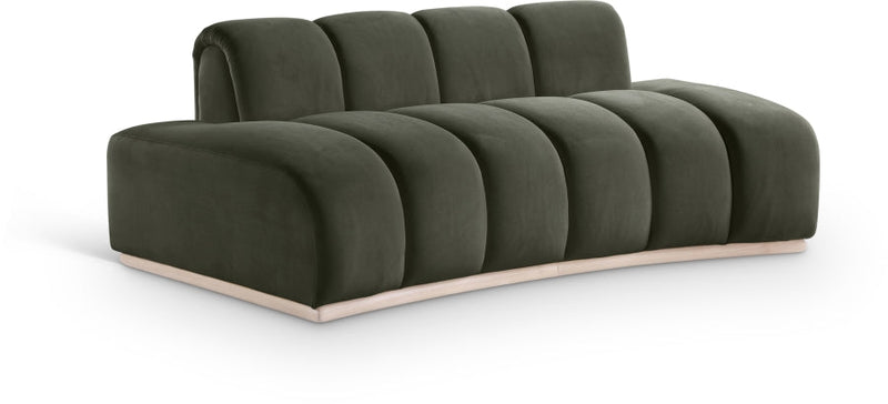 Jace 78.5" Velvet Upholstered Upholstered Loveseat in Green - 44093Green-L