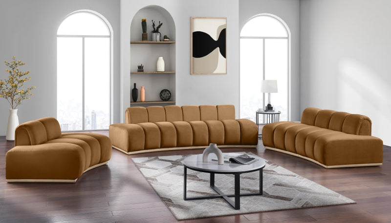 Jace 78.5" Velvet Upholstered Upholstered Loveseat in Saddle - 44093Saddle-L