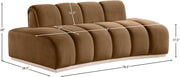 Jace 78.5" Velvet Upholstered Upholstered Loveseat in Saddle - 44093Saddle-L