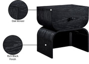 Jace Oak Veneer Night Stand in Black - 383Black-NS