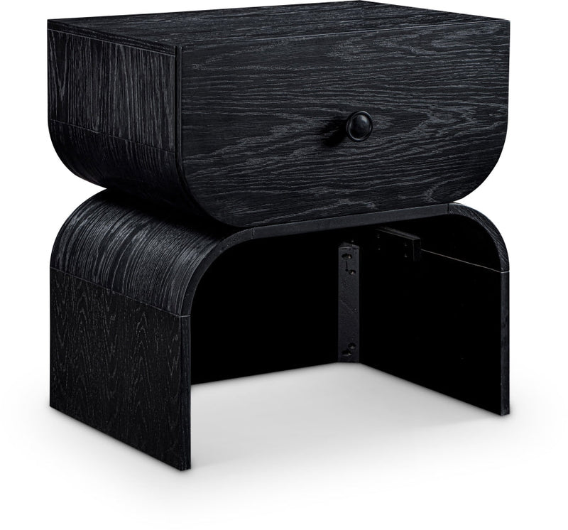 Jace Oak Veneer Night Stand in Black - 383Black-NS