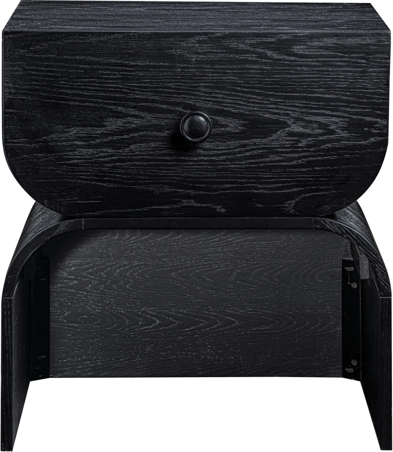 Jace Oak Veneer Night Stand in Black - 383Black-NS