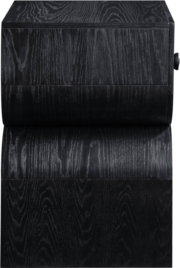 Jace Oak Veneer Night Stand in Black - 383Black-NS