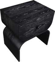Jace Oak Veneer Night Stand in Black - 383Black-NS