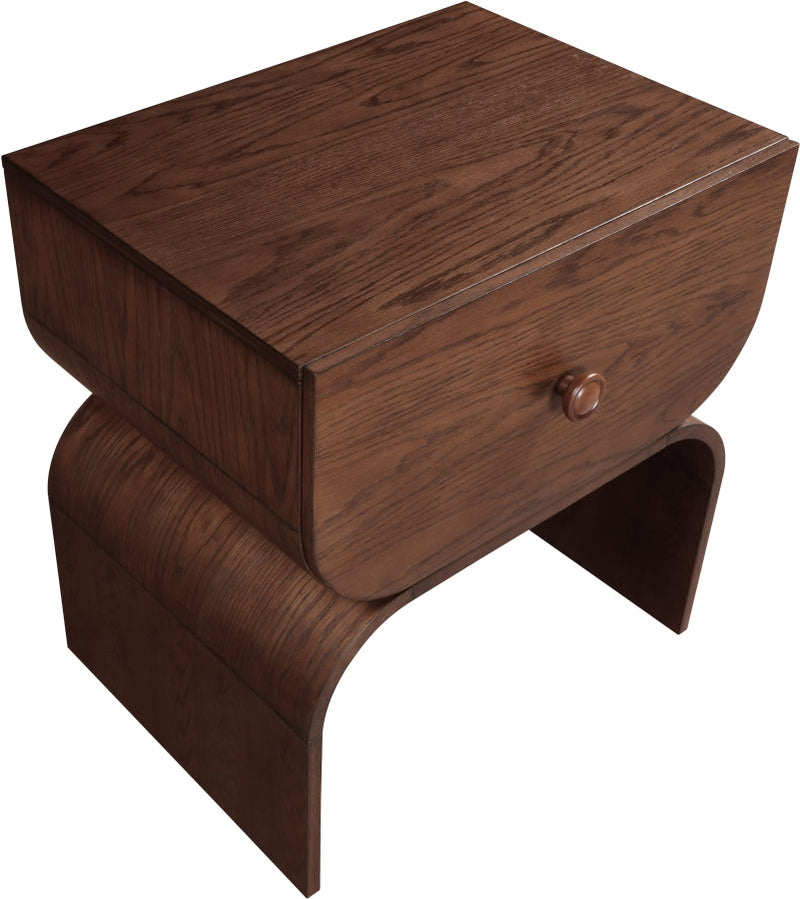 Jace Oak Veneer Night Stand in Brown - 383Brown-NS