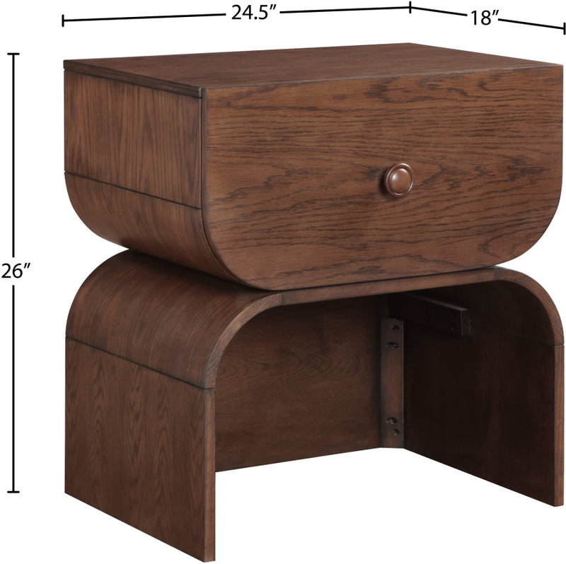 Jace Oak Veneer Night Stand in Brown - 383Brown-NS