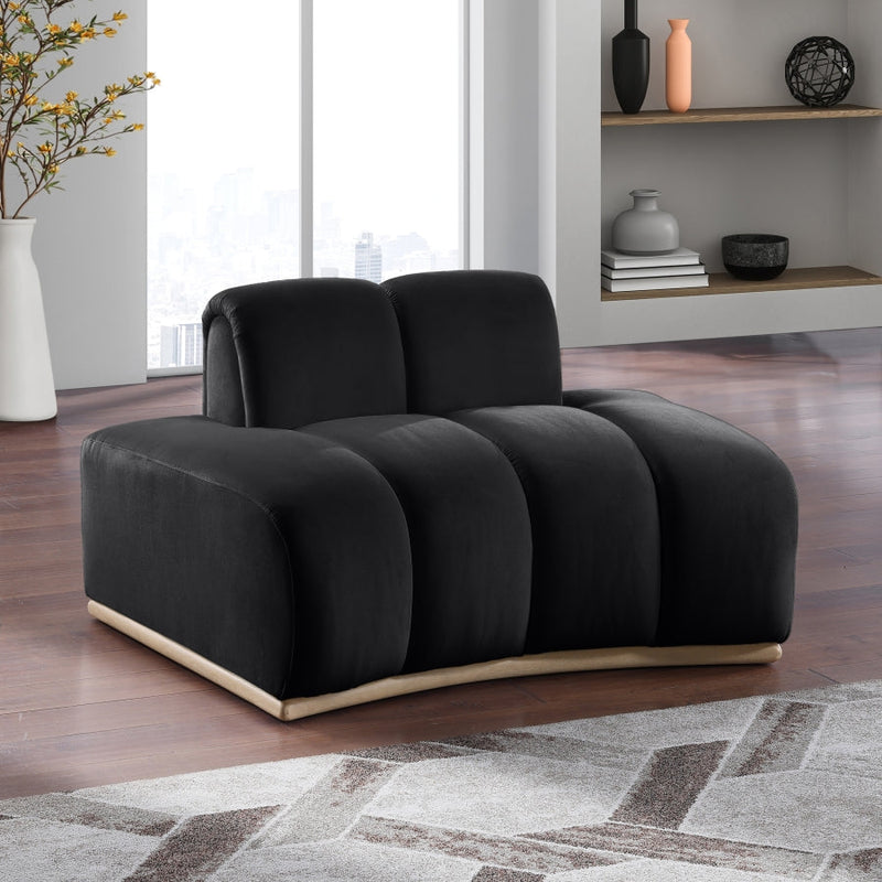 Jace Velvet Upholstered Accent Chair in Black - 44093Black-C