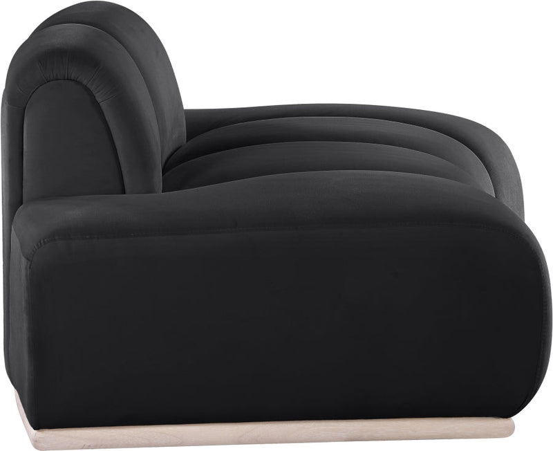 Jace Velvet Upholstered Accent Chair in Black - 44093Black-C
