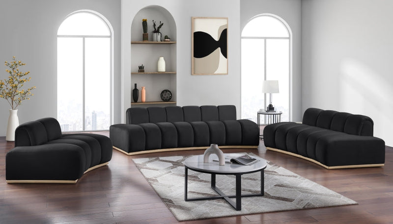 Jace Velvet Upholstered Accent Chair in Black - 44093Black-C
